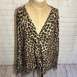 Dana Buchman Animal Print mob wife  Blouse